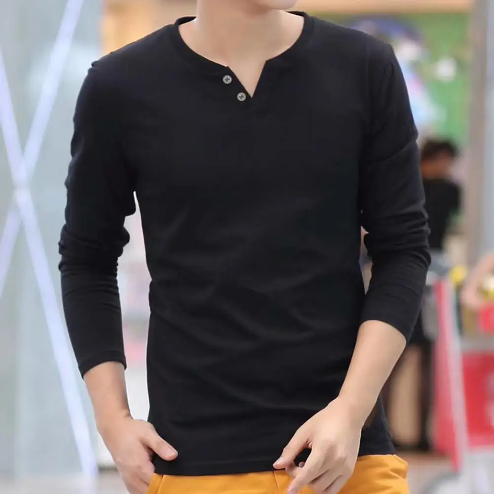 Male Shirt Stretch Autumn T-shirt Elastic Skin-friendly  Great All Match Spring Base Shirt