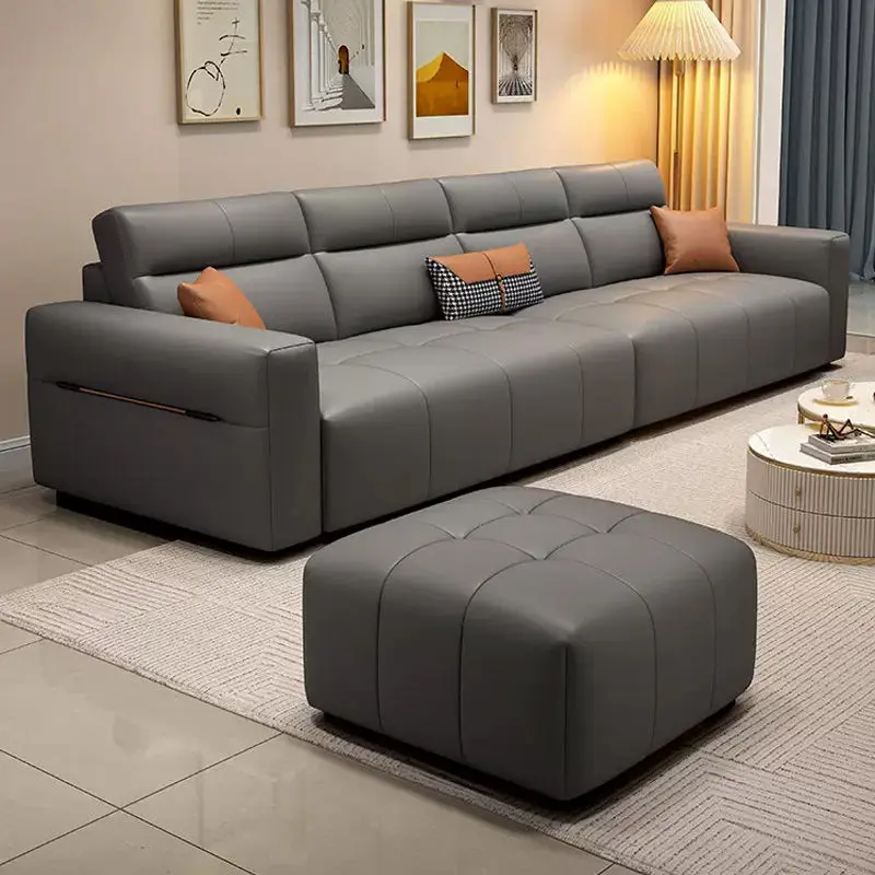 Modern simple sofa living room small apartment cream wind technology fabric