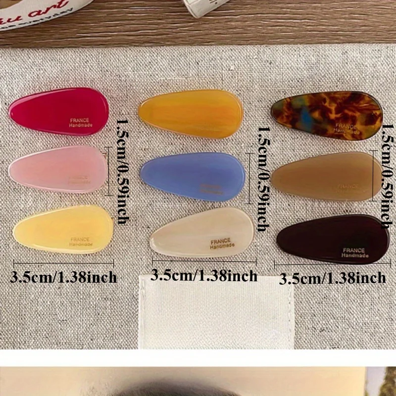 3/6pcspcsNew primavera e verão gota de água pequeno grampo de cabelo clipe de borda, clipe lateral, feminino high-end duckbill clip headwear