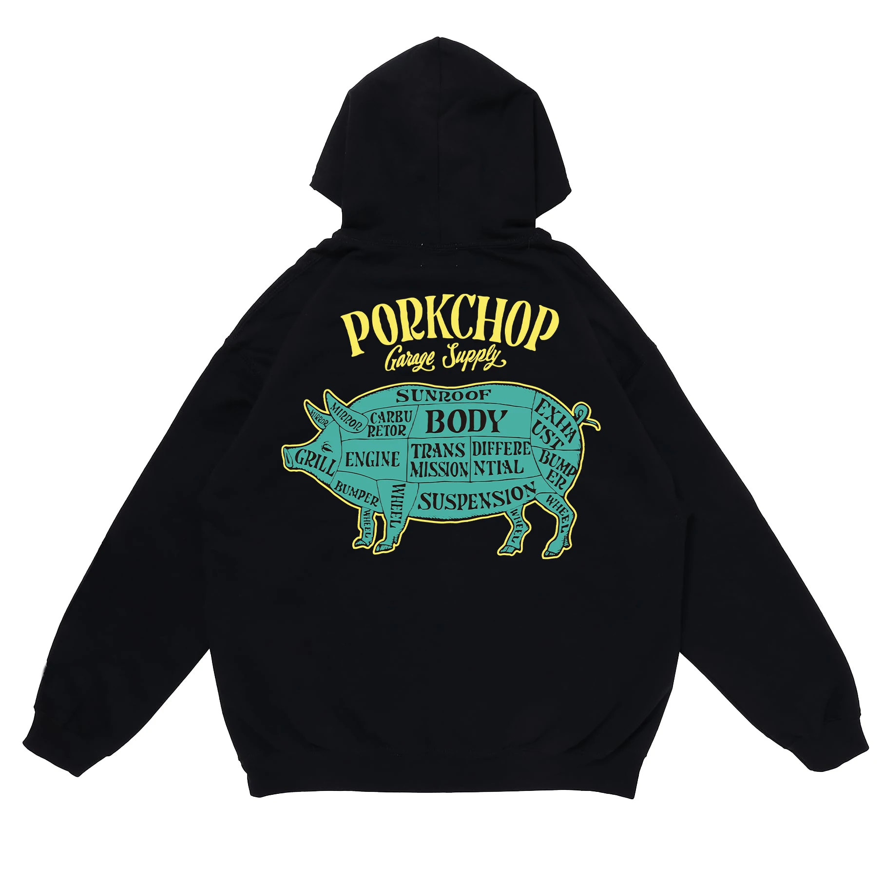 Hoodies for men Hooded Porkchop Pig Black White Streetwear Clothing Kanye y2k Halloween Sweatshirt Women