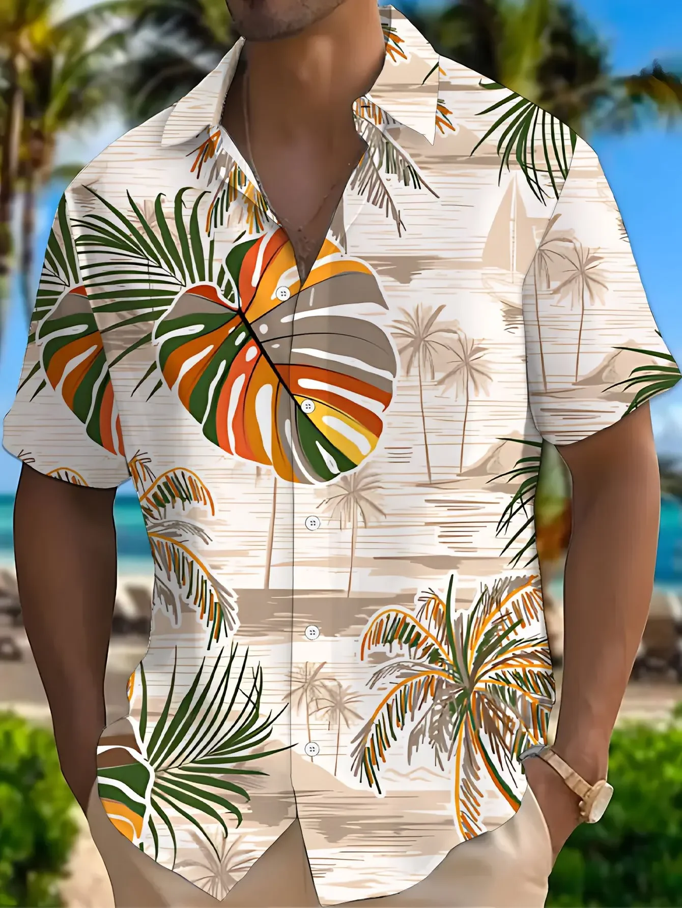 

Men's Fashion Floral Beach Shirt SummerMan Women Short Sleeve Hawaiian Casual Print Lightweight Party Outfit Tops