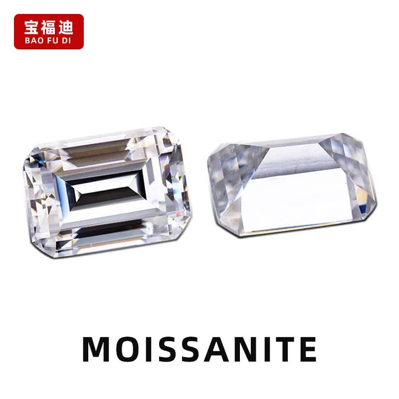 Emerald Cut Moissanite D Color FL Clarity Loose Diamond