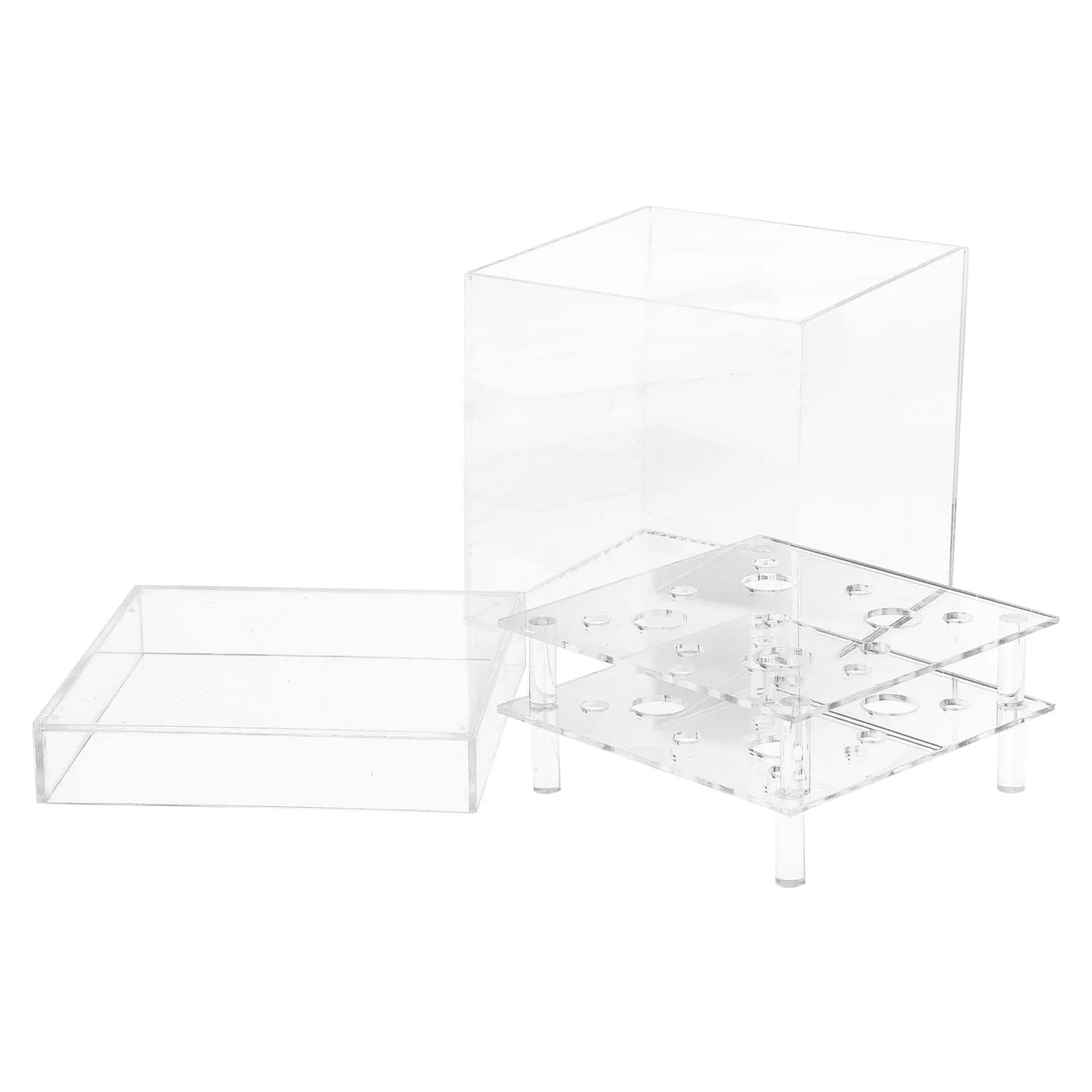 

Acrylic Flower Box Clear Eternal Holder Arranger Case Preserved Vase Container Square Rose St Wedding Decor Gift