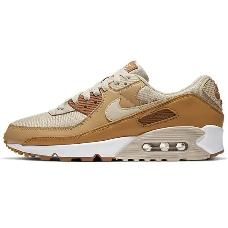 Nike Air Max 90 Men Women Running Shoes Are Non Slip, Durable, Breathable, Retro Waffle Shoes, Forrest Gump Shoes, Beige/brown