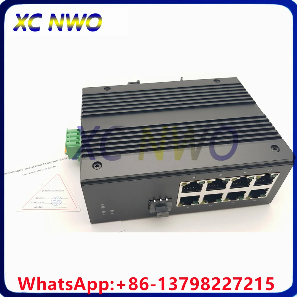 Industria100/1000 Base-8 Lan Port Gigabit, MediaConverter Fiber Optic to Ethernet, to 1000Base-X,LC, SFP Module
