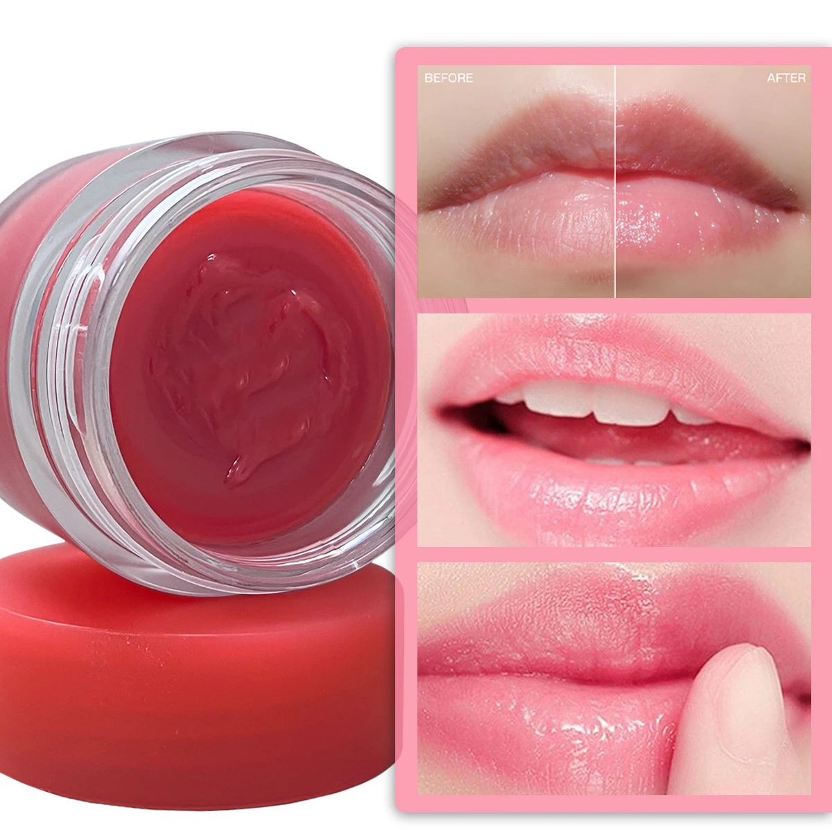 Youbuy Bicolor Lip Mask 20g Exfoliate and Fade Lip Lines Sleep Repair Lipstick Moisturize and Prevent Dryness