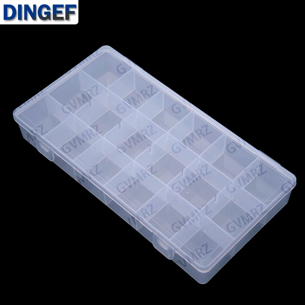18 compartments Transparent detachable plastic storage box for hardware components Electronic component box  Integrated circuit