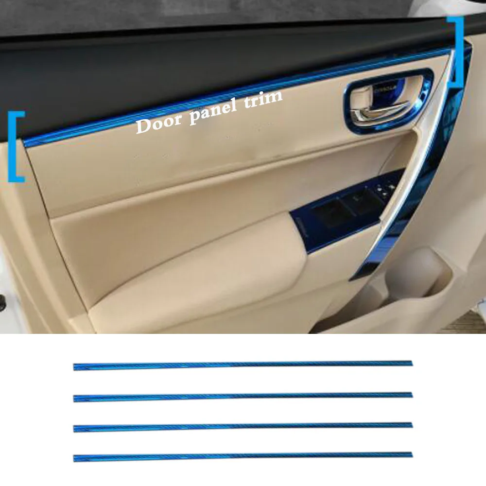 Stainless Steel Car Interior Door Panel Strip Trim Stickers Auto Decoration For Toyota Corolla Altis 2014 2015 2016 2017-2019