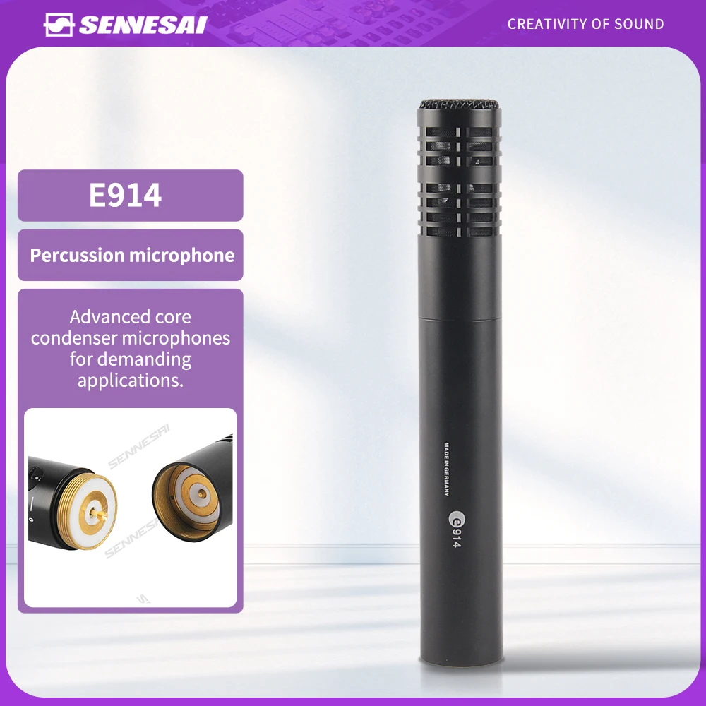 

New high quality! Intersection Intersection E914 capacitor microphone condenser and clip are used for stage performances