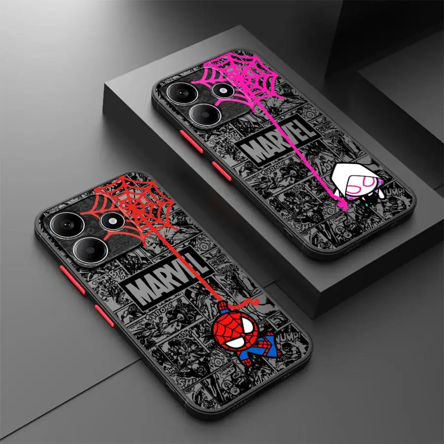 Marvel Cartoon Spiderman Funda Back Phone Cover Case for Xiaomi Redmi Note 15 11 14C 10 9S 12 A4 13 14 Pro Plus 13C