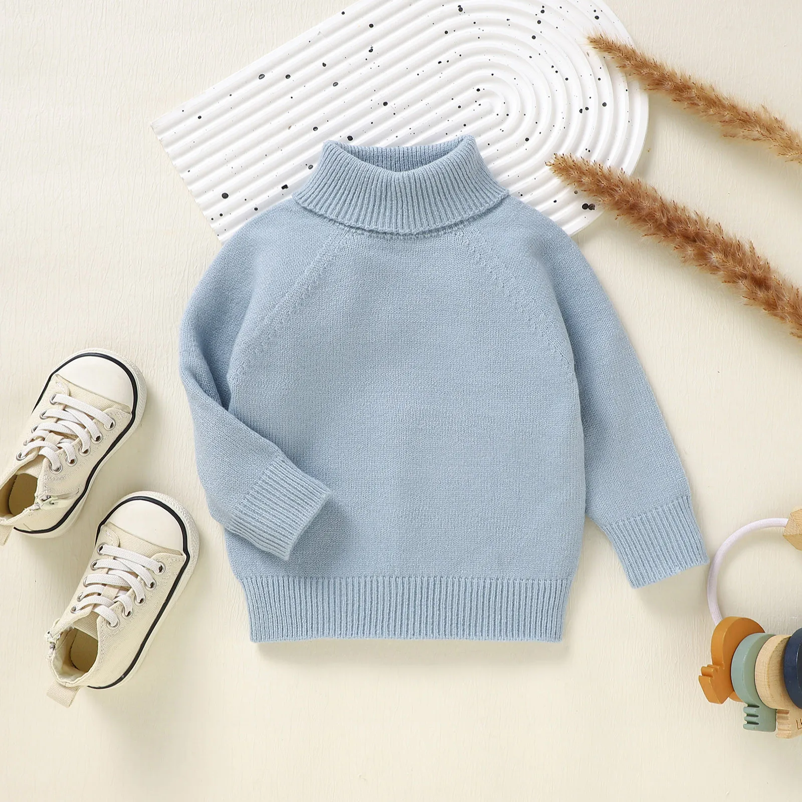 

Turtleneck Soft Warm Sweater For Baby Boys Girls Winter Warm Long Sleeve Toddler Knit Sweaters Baby Pullover Tops