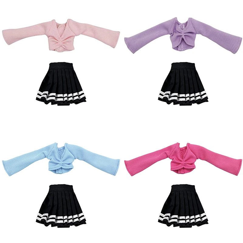 

30CM Lady Doll's Pleated Skirt Clothes Suit For 1/6 Doll Accessories Dress Up Toys For Children