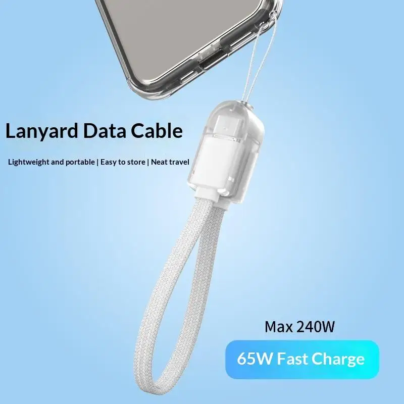 Multifunctional PD 60W Type C To C Fast Charging Short Cable Portable Short Charging Cable Keychain For Phone Outdoor Travel