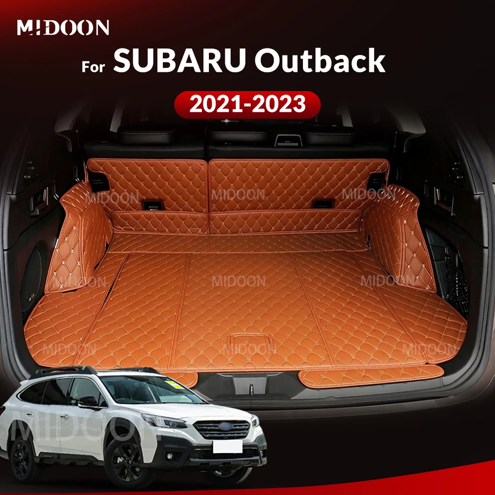 

MIDOON For Subaru Outback 2021 2022 2023 Car Trunk Mat Cargo Liner PU Leather Full Cover Waterproof Interior Accessories