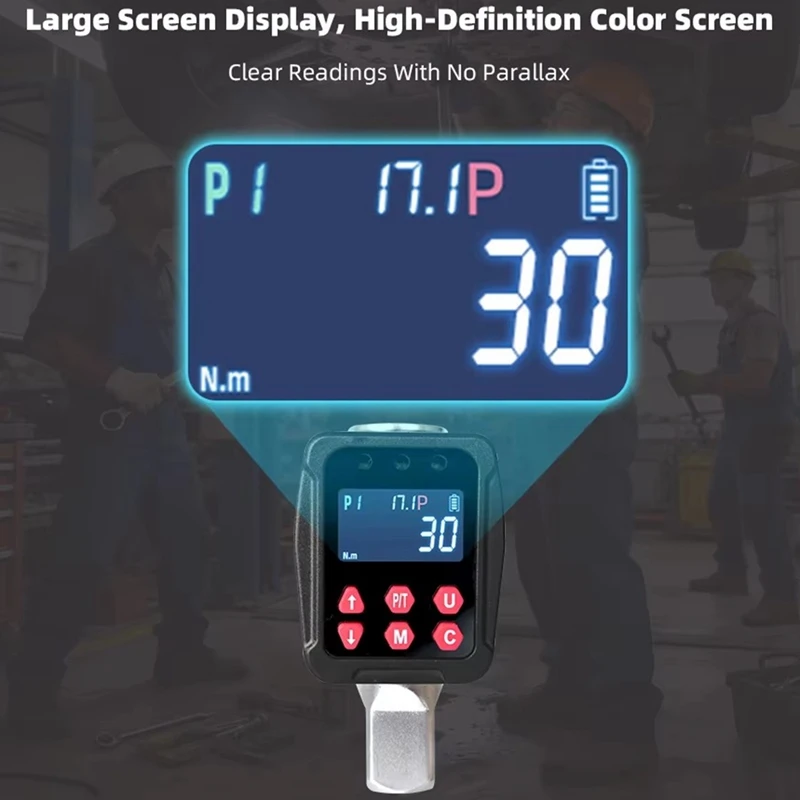 A23T 17-340N.m High Precise Digital Torque Wrench Adapter 1/2 Drive, Backlight LCD Display Portable Torque Meter for Car