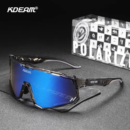 Imagen 2 del producto KDEAM-gafas de sol deportivas de alta gama para hombre, lentes polarizadas de ciclismo, montura desmontable TR90, almohadillas nasales, fáciles de cambiar