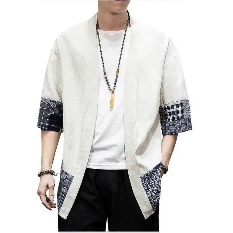 

Chinese Style Linen Coat Traditional Hanfu Men's Clothing Seasonless Versatile Stylish Linen Outerwear for Men