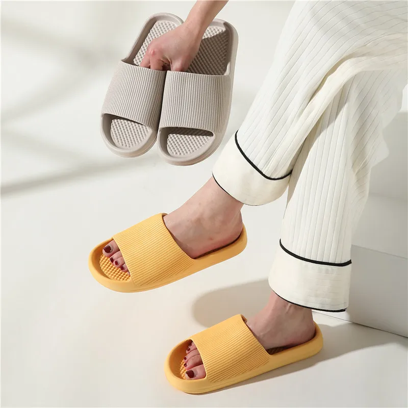 

Home Slippers Cloud Platform Women House Flip Flops Summer Beach Slides Indoor Non Slip Eva Sandals Men Male Ladies Shoes Female