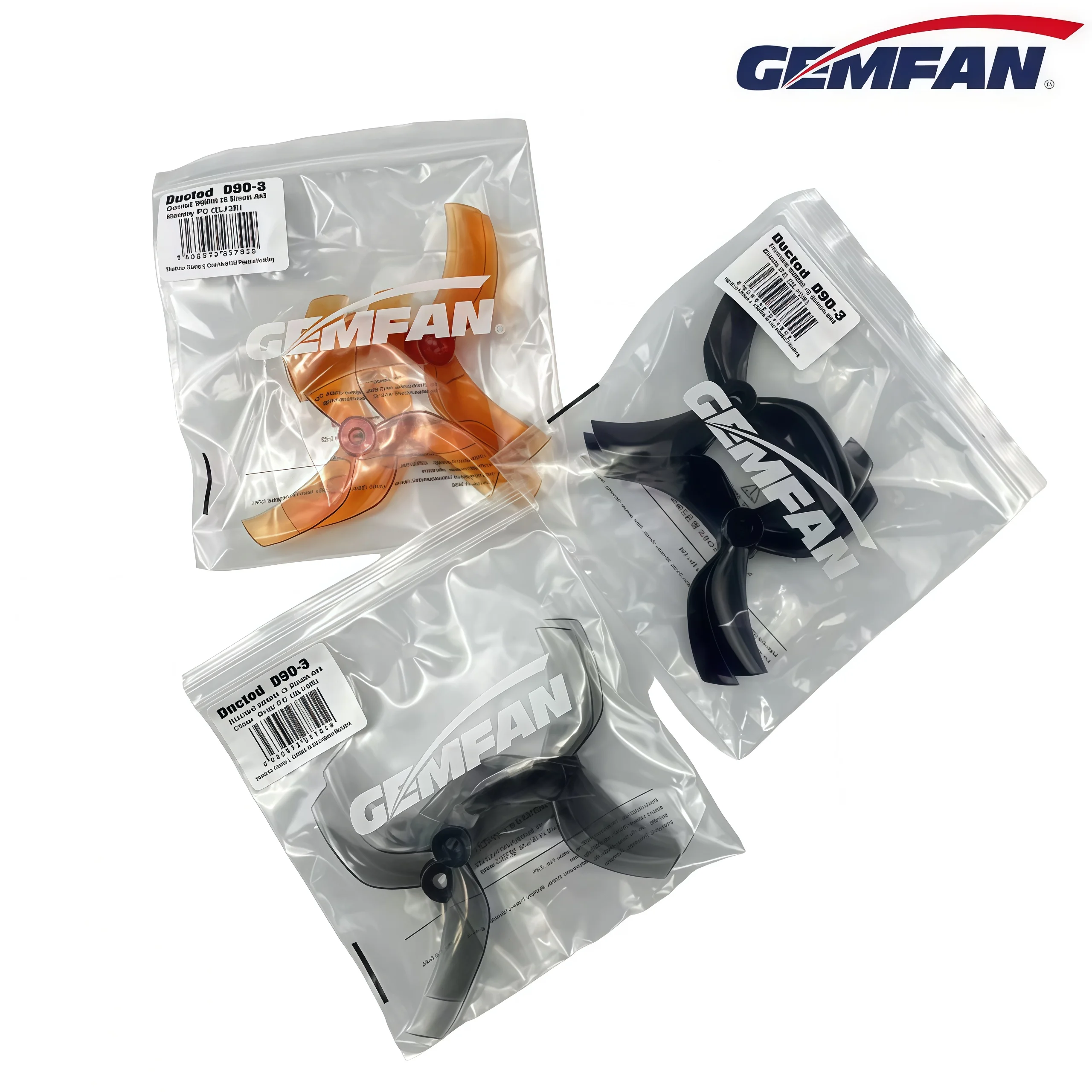 Gemfan Qianfeng D90 Hélice crossover FPV atualizada Gepu Black Shadow D90 de 3,5 polegadas e 3 lâminas