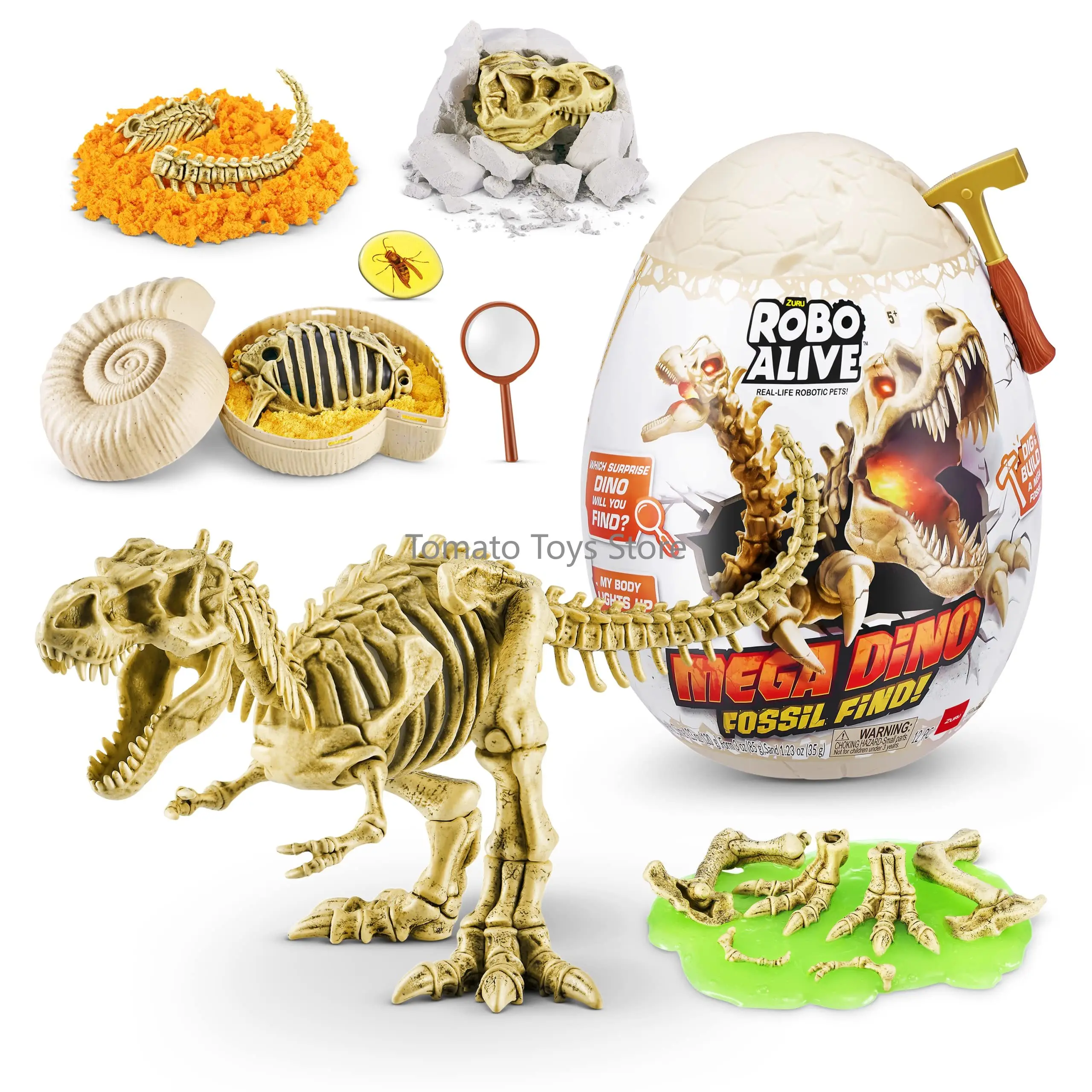 

In Stock Zuru Robo Alive Mega Dino Fossil Find T-Rex Dinosaur Toys Educational Toys Science Kit Collectible Toys Holiday Gifts