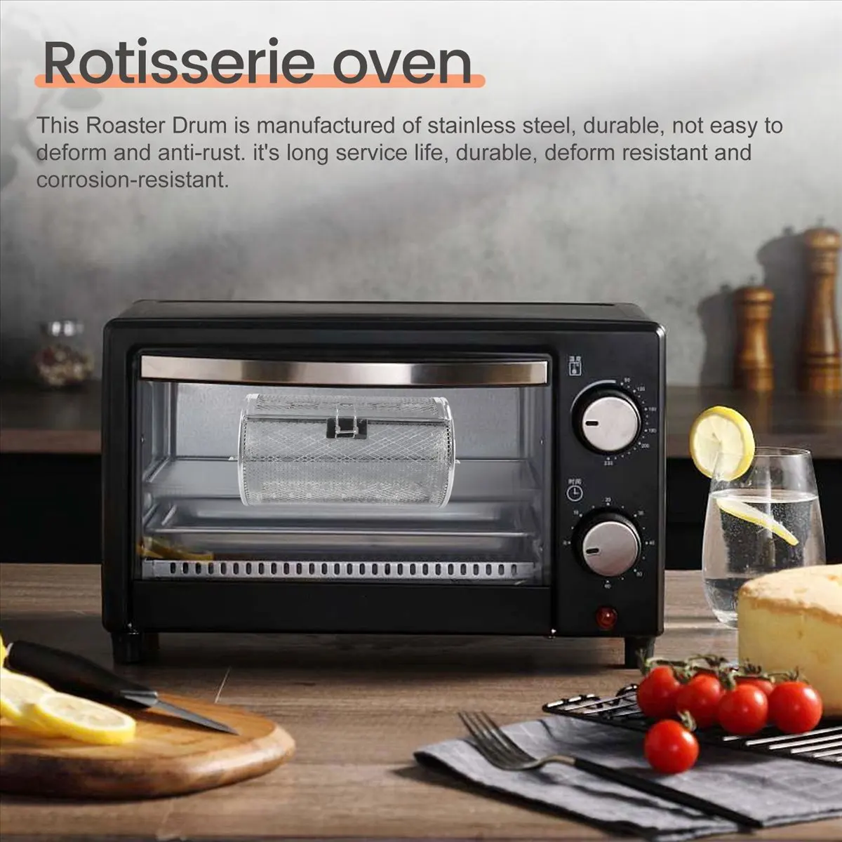 BUY A1710ZStainless Steel Grill Roaster Drum Oven Basket Bakeware Oven Roast Baking Rotary Nuts Basket BBQ Grill Cooking Tool A