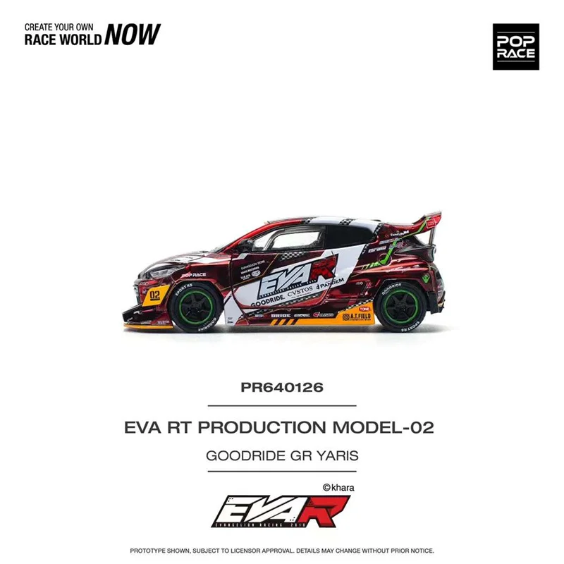 **Pre-Order** POP RACE 1:64  EVA RT PRODUCTION MODEL-02 GOODRIDE GR YARIS White Red Diecast Model Car