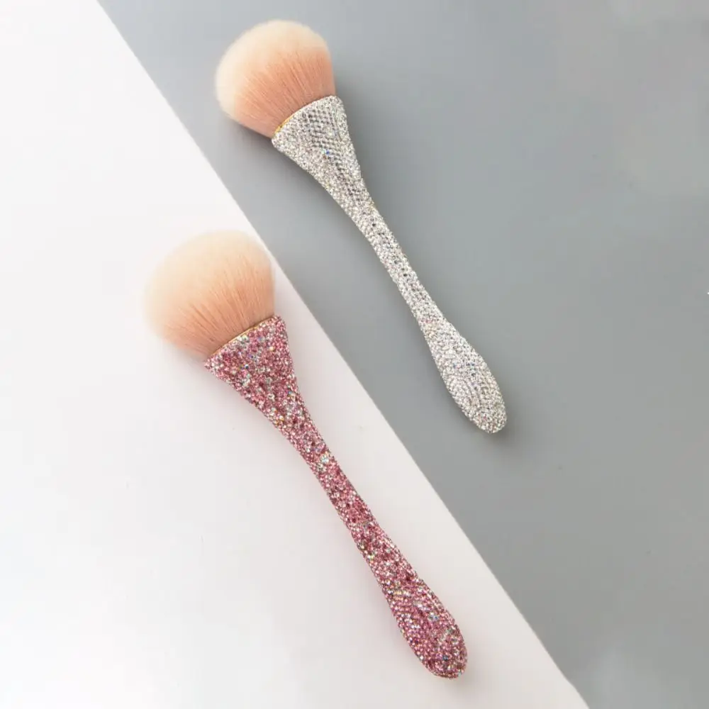 Zachte diamanten handvat make-upborstel Nagelstof Verwijder Super glanzende losse poederborstel Pluizige kleine taille Nail Art Stofborstel Dames