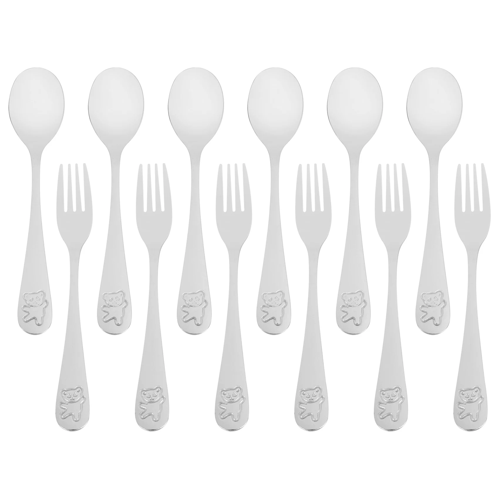

toddler utensils12 Pieces Kids Silverware Stainless Steel Children's Safe Flatware Child Spoon and Fork Set Toddler Utensils
