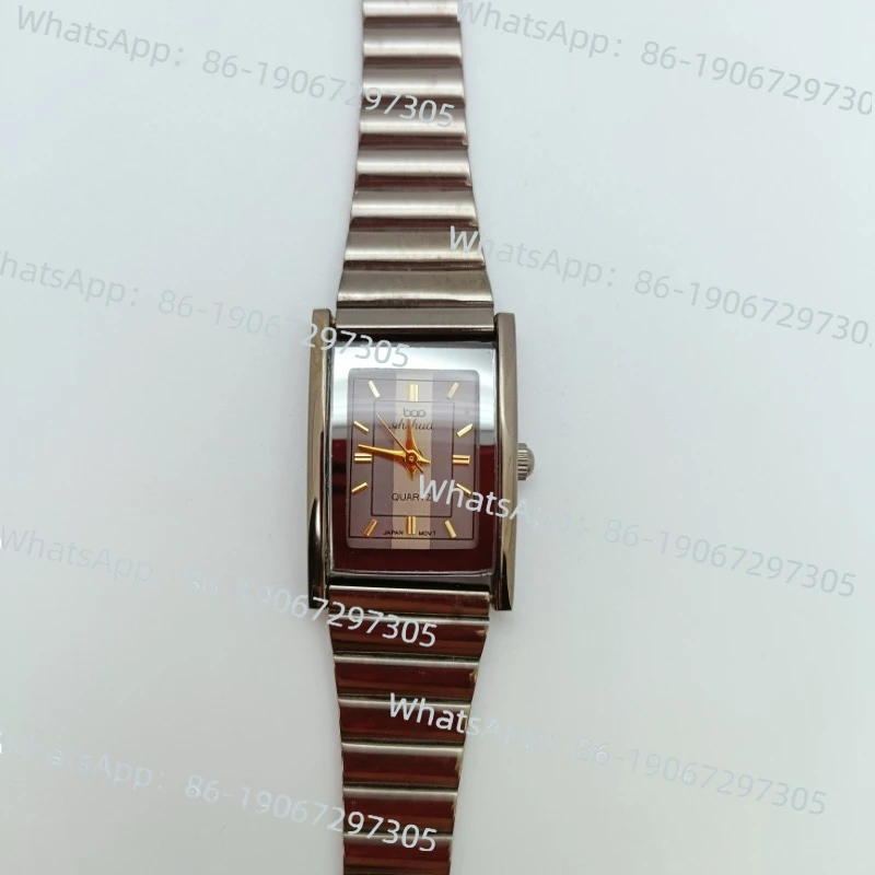 

Inventory Shanghai Watch Factory No. 2 Gem Flower Rectangle Quartz Simple and Generous Business Watch