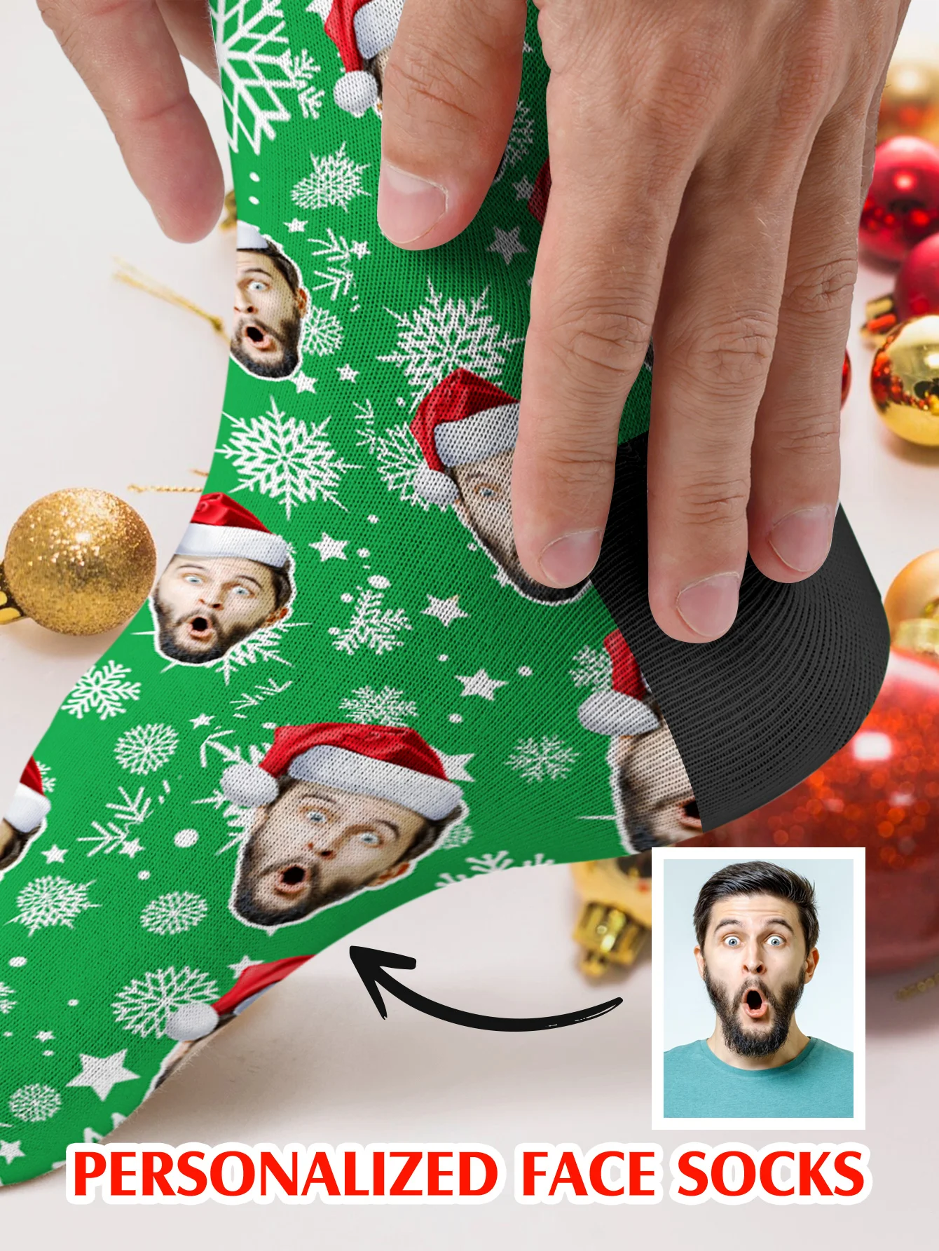 مخصص عيد الميلاد الوجه الجوارب مخصص مطبوعة شخصية مضحك الوجه الجوارب هدية لأمي أبي صديقة صديقها لها له