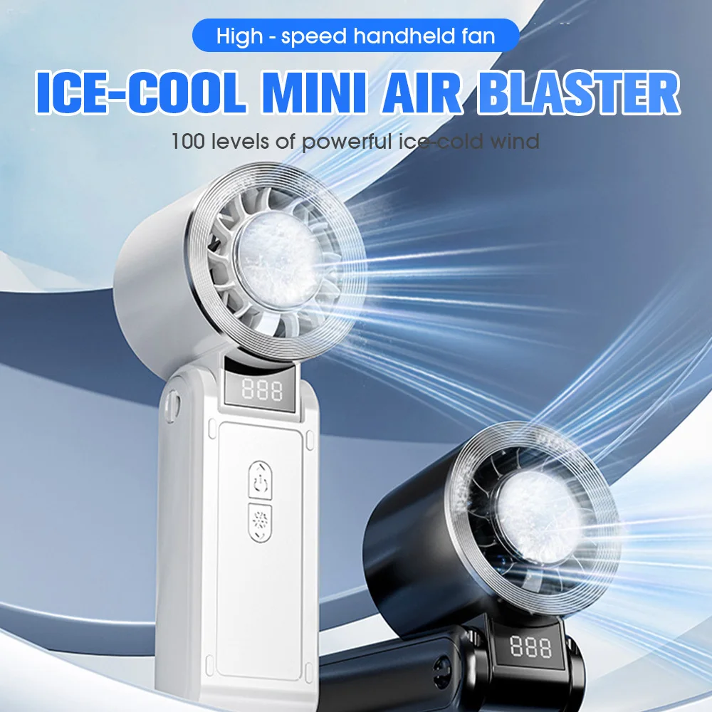 

Мини-вентилятор для холодного льда, уличный складной ручной вентилятор, мини-охлаждающий перезаряжаемый вентилятор, 3600 мАч, 199 уровня, свободное управление, высокоскоростной турбовентилятор