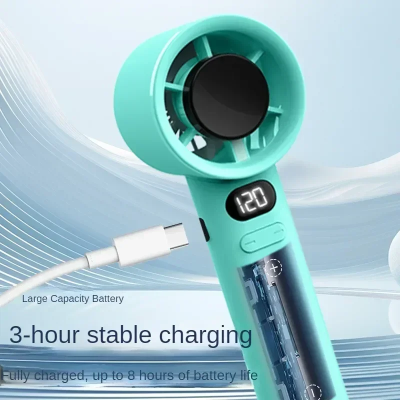 Ventilador de mão portátil, 120 velocidades de vento, mini ventilador portátil sem lâmina, ventiladores pessoais de alta velocidade recarregáveis USB, ventilador elétrico para cílios