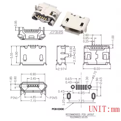 10PCS Micro USB 2P 5P Jack Charging Port Plug Dock Charger DIP SMD For Phone Tabletels Speakers etc Port Socket Power Connector - Image 22