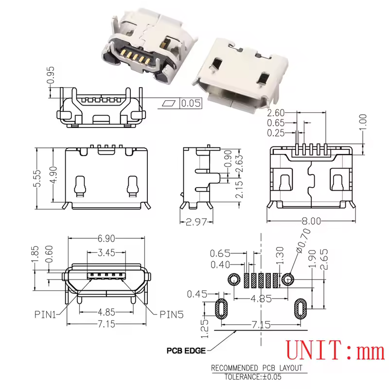 10PCS Micro USB 2P 5P Jack Charging Port Plug Dock Charger DIP SMD For Phone Tabletels Speakers etc Port Socket Power Connector - Image 22