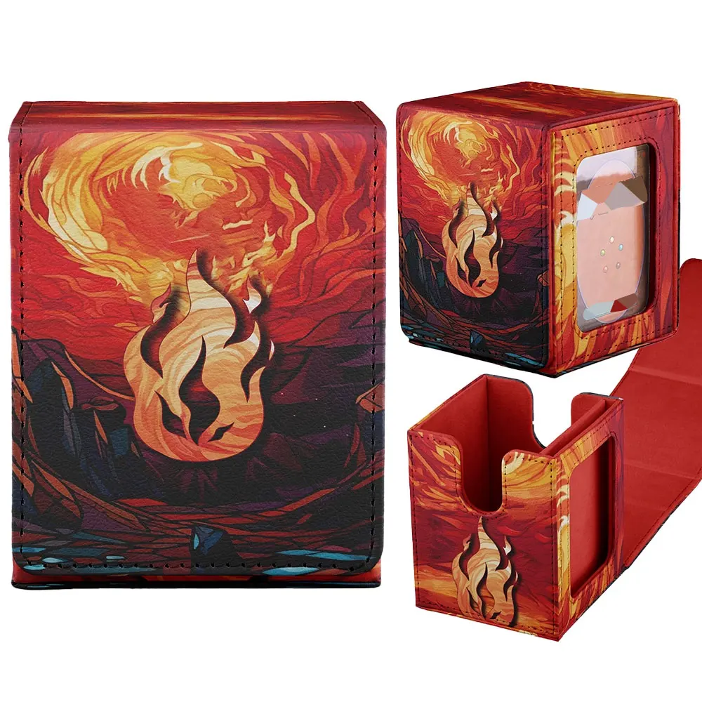 

Card Deck Box Fits for YGO MTG，100+ Card Storage Box Trading Card Games PU Leather Card Storage Box Premium Card Deck Case