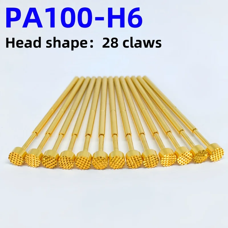 20/100PCS PA100-H6 28-claw PlumBlossom Head Dia 3.0mm Needle SpringTest Probe Test Pin P100-H 1.36mm PA100-H PogoPin Test Tool