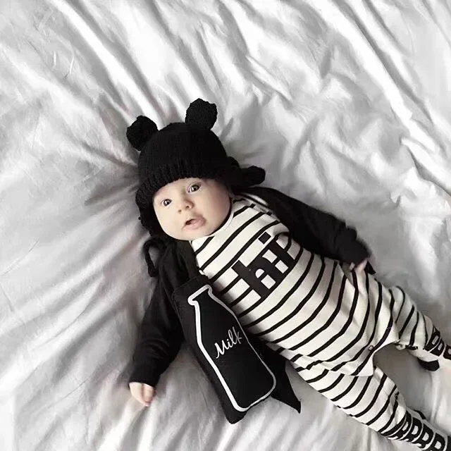 Baby Boy Romper Cotton Long Sleeve Jumpsuit Newborn Striped Print Baby Boy Clothes Infant