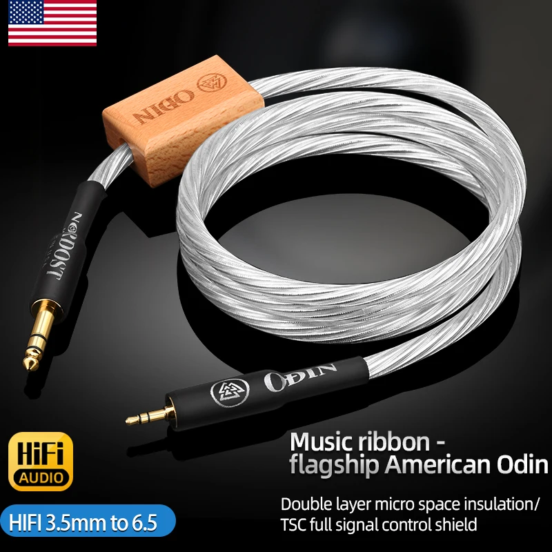 HiFi 3.5mm to 6.35mm Audio Cable Pure Silver OCC Stereo 3.5 Jack to 6.5 Jack Adapter Aux Cable for Mixer Amplifier