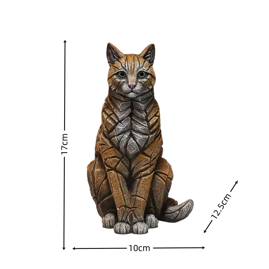 2026 Halloween Cat Sculpture - Resin Gothic Decor for Tabletop, Spooky Home & Office Decoration, Handmade Witchcraft Collectible