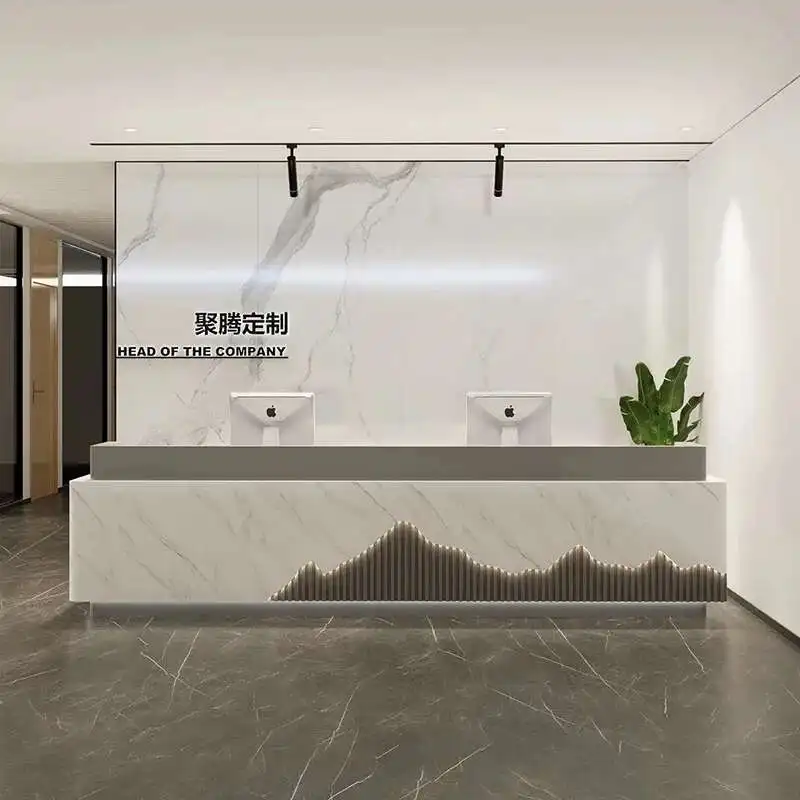 

Company Mall Reception Desks Nordic Simple Business Store Cashier Desk Beauty Salon Podium Salon Furniture Balcão Recepção FYRD