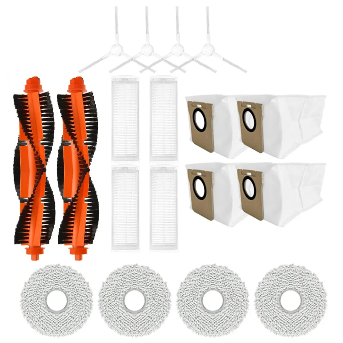 

AUU-For M30 Pro/C107 Robot Vacuum Main Side Brush HEPA Filter Mop Pad Dust Bag Replacement Spare Parts