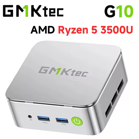 GMKtec G10 AMD Ryzen 5 3500U Mini PC Dual Channel DDR4 2400MT/s NVMe SSD Win 11 Pro WiFi BT 2.5Gbps LAN Desktop Office Computer