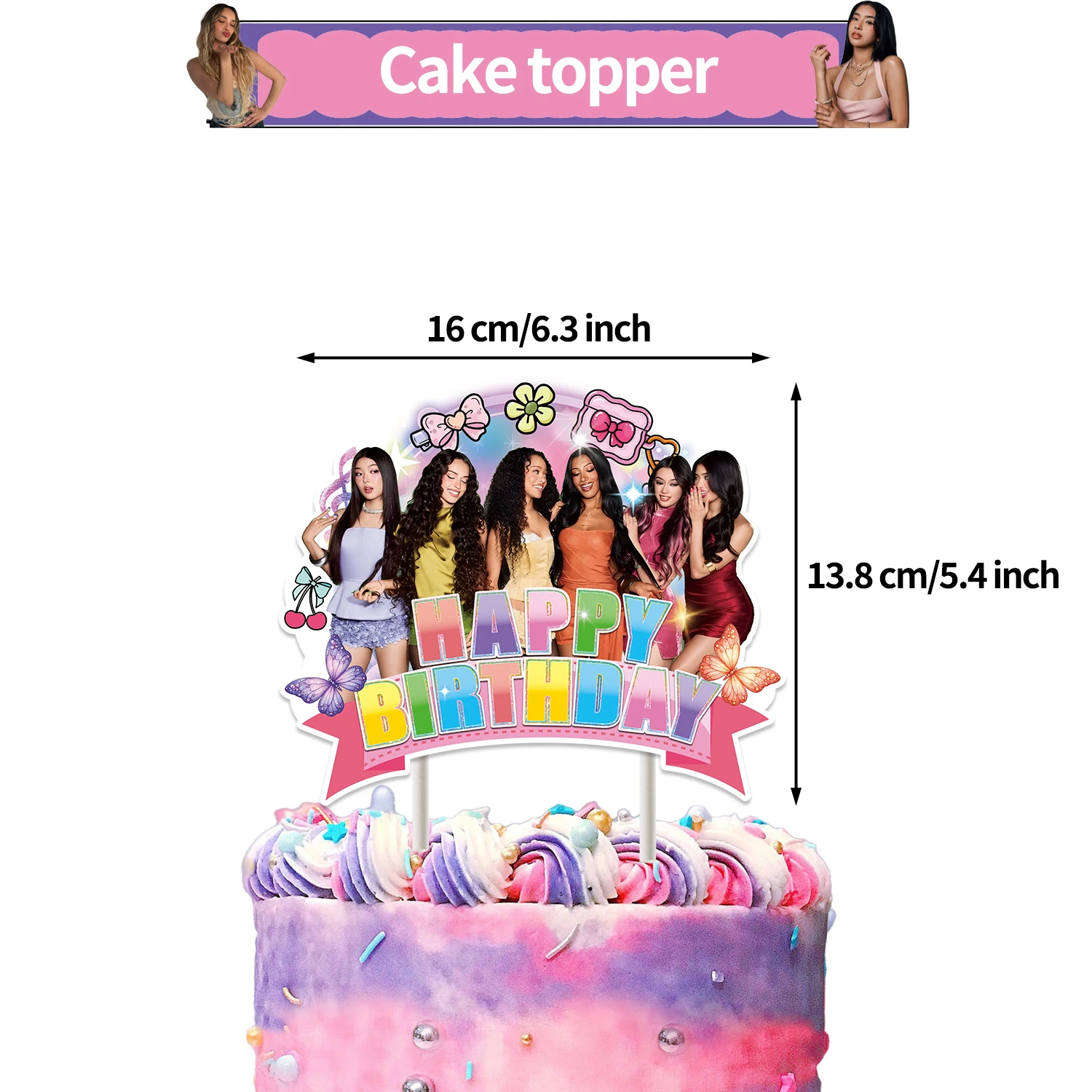 Hot Girl K-KATSEYE Group Birthday Party Decoration Balloons Banner Cake Topper Party Favor Supplies view 2