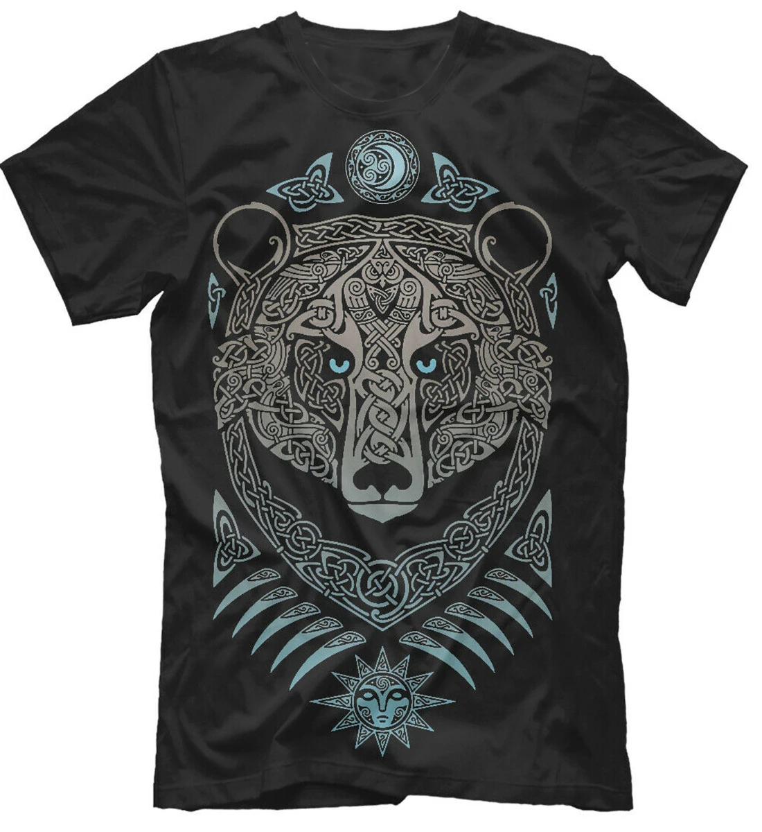 Creative Design Russian Spirit Russia Slavs Bear Runes Printed T-Shirt. Summer Cotton Short Sleeve O-Neck Mens T Shirt New S-3XL