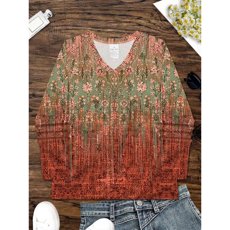 3D Print Fashion Elegant Casual Abstract Painting Gradient Tie Dye Floral Flower Plant Vine Leaves Small Floral Graphic All Over