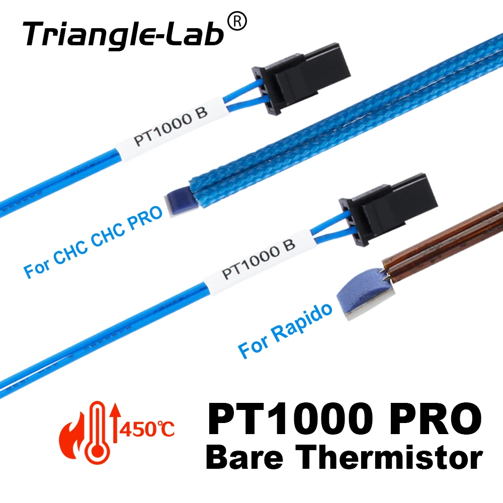 

Trianglelab PT1000 Pro Голый термисторный картридж, высокая температура, 450 градусов Цельсия для комплекта Rapido Hotend TCHC CHC Pro TR6 TD6 HOTEND