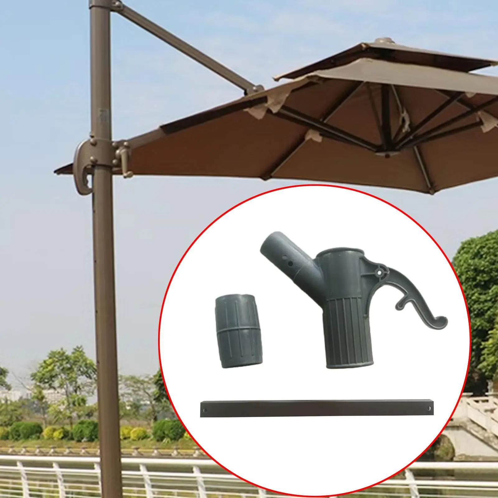 

Patio Umbrella Lifting Handle Parasol Mount Heavy Duty Holder Replacement Parts for Garden Yard Picnic Courtyard Outdoor