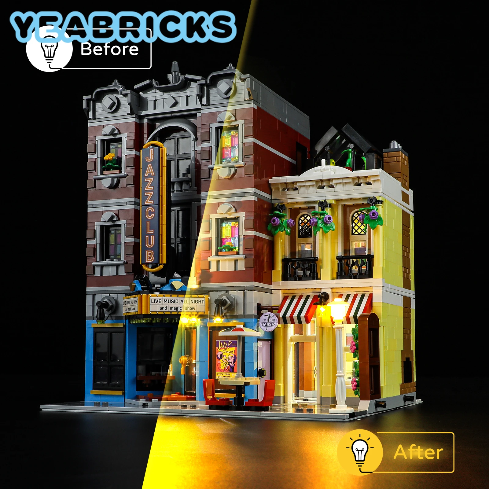 YEABRICKS LED Light Kit per 10312 Jazz Club Building Blocks Set (non includere il modello) mattoni giocattoli per bambini