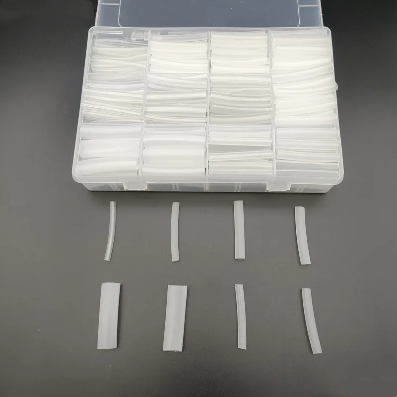 275 PCS,3:1 Shrink,Transparent Boxed,Heat Shrink Sleeve Tube,With Glue Thermoretractile,Double Wall Hot Melt Adhesive,PE