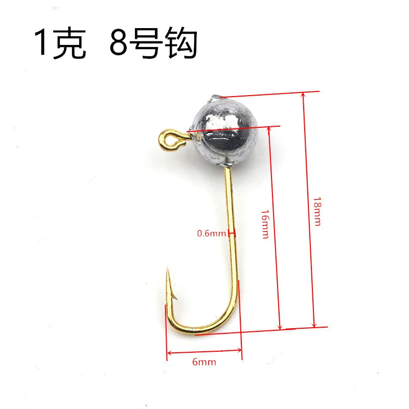 10pcs/lot Micro Jig Head Fishing Hook 1g-5g Ice Fishing Hook Mini Crank Jig Fishhook Soft Lure Fishing Tackle view 3